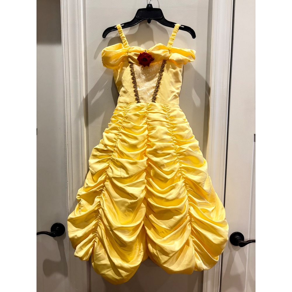 Trish Scully Yellow Princess Gown Belle Costume Dress Gold Trim Girls Size 5
